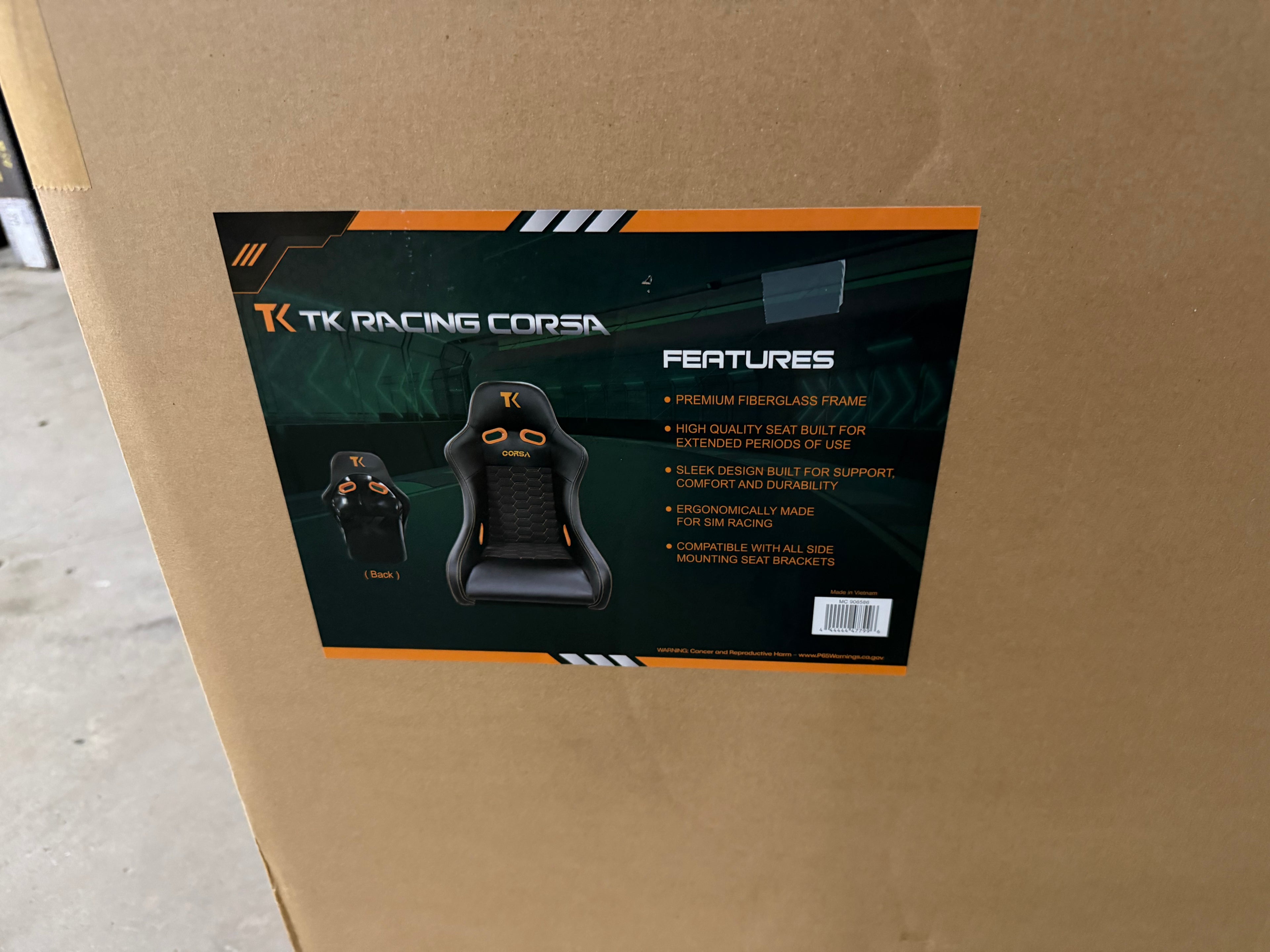 Open Box TK Racing Corsa Gaming Bucket Seat #922